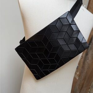 Patrizia Luca Black Slanted Triangle Geometric Belt Bag